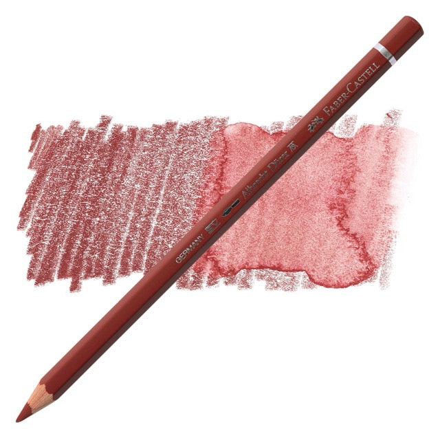 Color pencil with a sample of pink color swatch on a white background