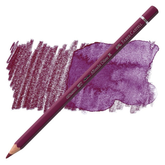 Faber-Castell colored pencil with purple color swatch on a white background