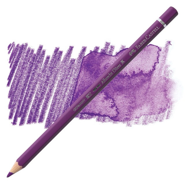 Purple colored pencil with a sample of purple color swatch on a white background
