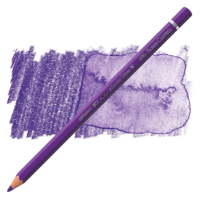 Purple colored pencil with a sample of purple color swatch on a white background