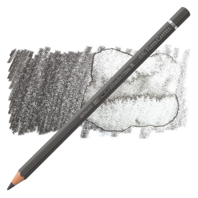 Graphite pencil with a sample drawing on a white background