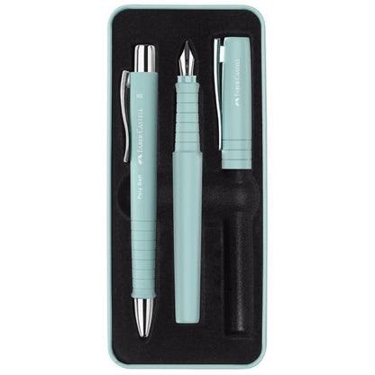 Poly Gift Tin Fountain Pen and Ballpoint Set