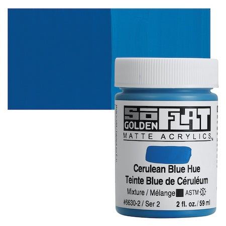 Golden SoFlat Matte Acrylic, 2 oz. Jar, Cerulean Blue Hue