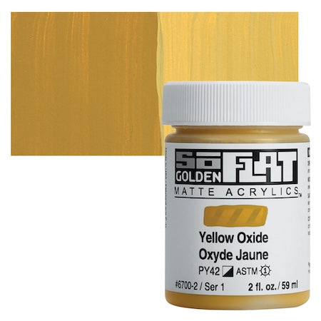 Golden SoFlat Matte Acrylic, 2 oz. Jar, Yellow Oxide