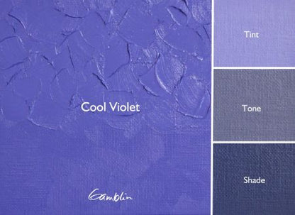 Cool Violet color swatch with texture and Gamblin logo