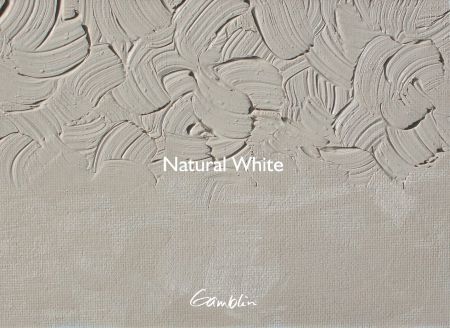 Textured wall paint sample in Natural White color with 'Gambler' brand name.
