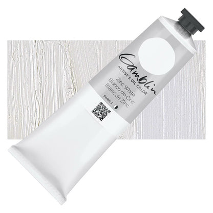 Tube of Cambrelle artists' oil paint on a light wooden background
