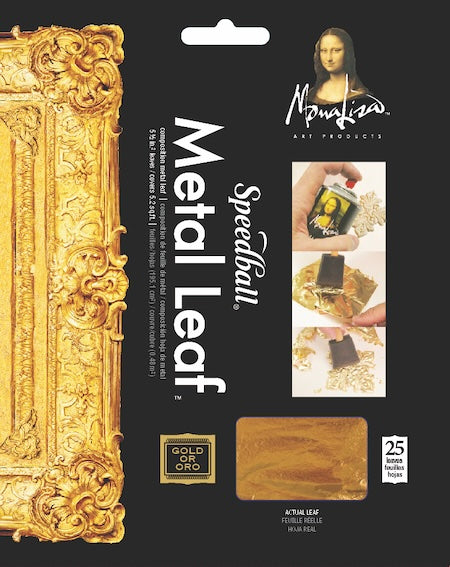 Mona Lisa Metal Leafing Sheet Gold 5-1/2" x 5-1/2"/Sheets