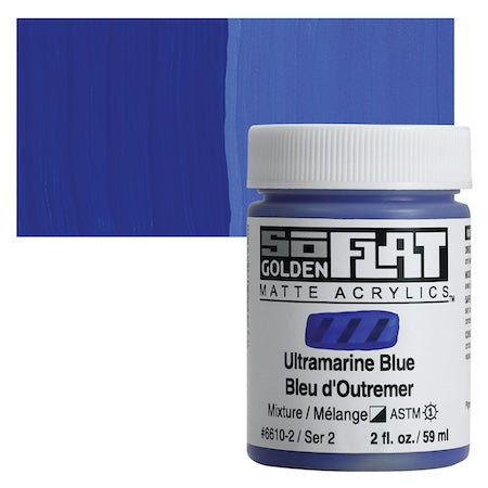 Golden SoFlat Matte Acrylic, 2 oz. Jar, Ultramarine Blue