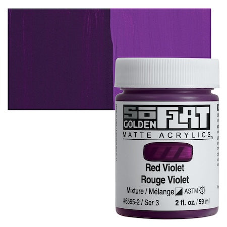 Golden SoFlat Matte Acrylic, 2 oz. Jar, Red Violet