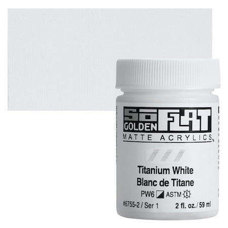 Golden SoFlat Matte Acrylic, 2 oz. Jar, Titanium White