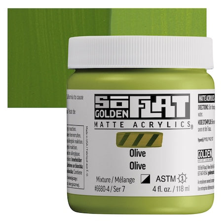 Golden SoFlat Matte Acrylic, 4 oz., Olive