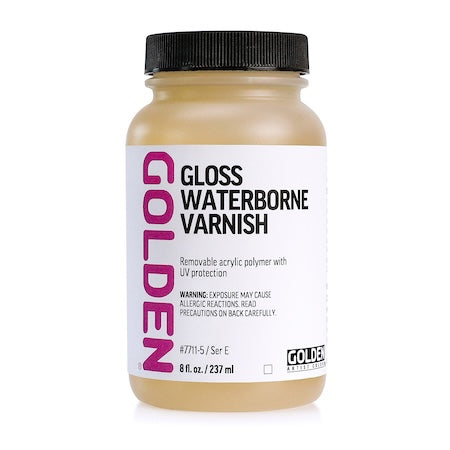 Golden Waterborne Varnish, Gloss, 8 oz