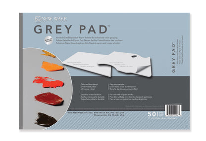 New Wave Art Palette, Disposable Paper Palettes, Grey Rectangular