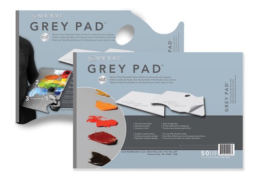 New Wave Art Palette, Disposable Paper Palettes, Grey Handheld