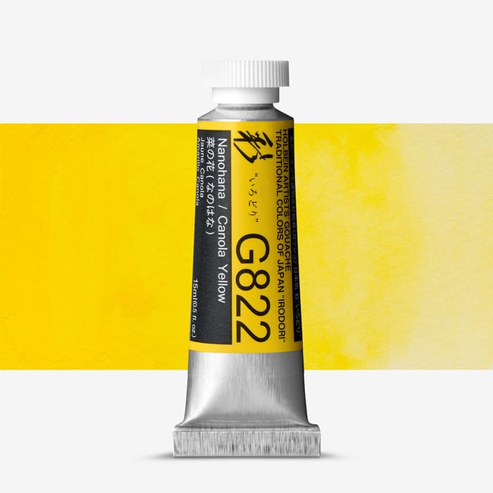 Tube of Nanthana oil paint with a yellow background