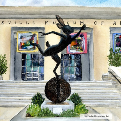 Statue in front of the Huntsville Museum of Art