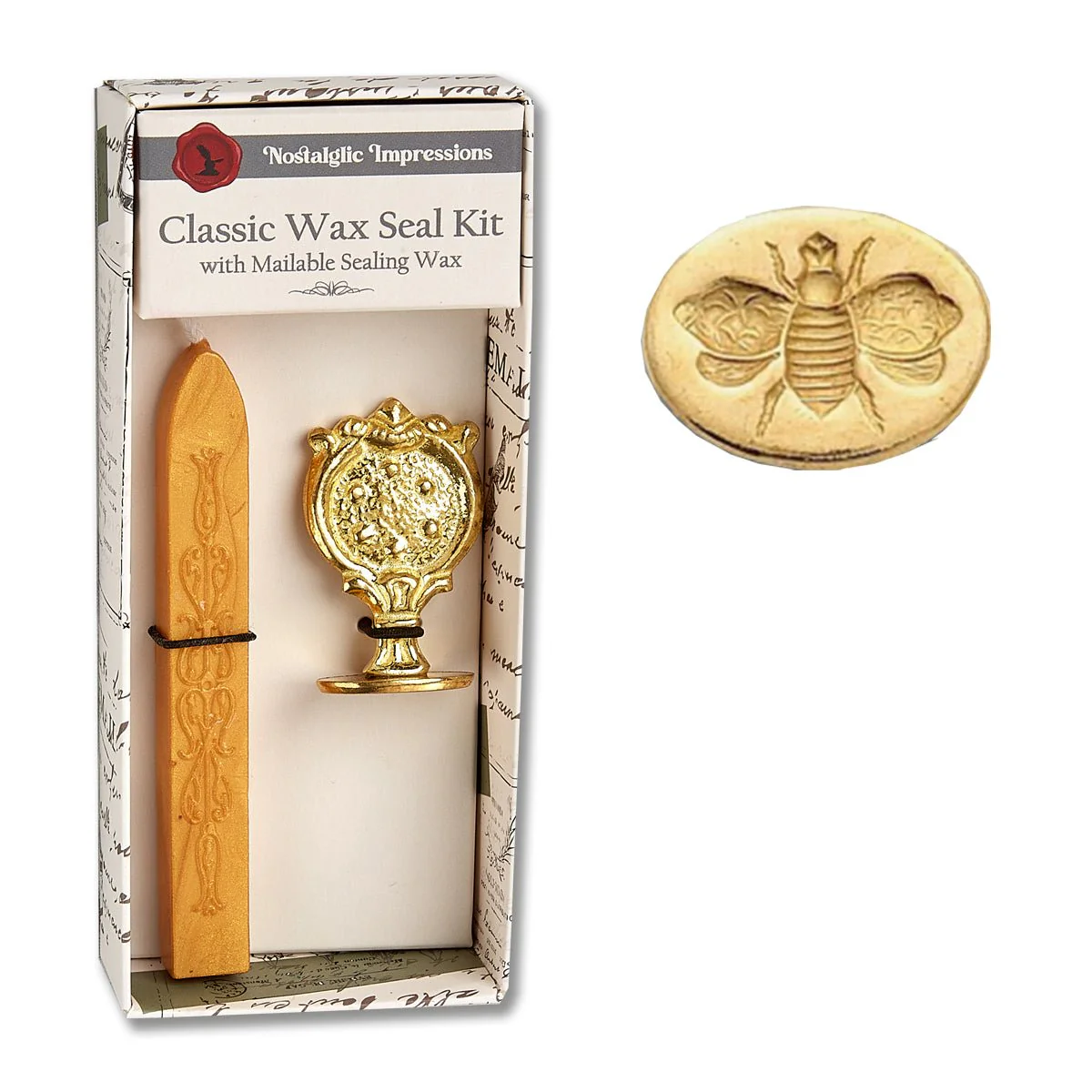 Classic Wax Seal Kit with a bee-themed stamp and packaging on a white background