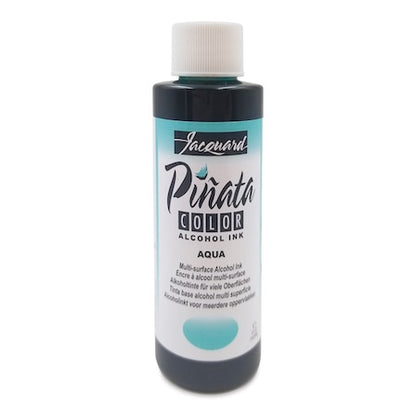 Bottle of Jacquard Piánata Color alcohol ink in Aqua on a white background