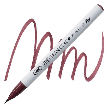 Kuretake Zig Clean Color Real Brush Marker, Bordeaux Red