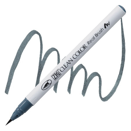 Kuretake Zig Clean Color Real Brush Marker, Dark Agate