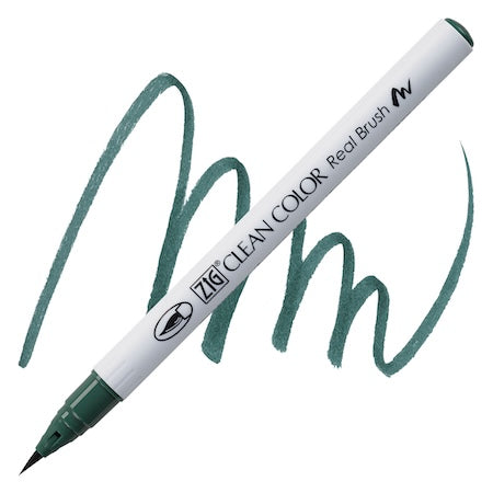 Kuretake Zig Clean Color Real Brush Marker, Dark Green