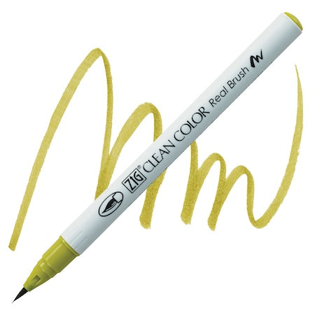Kuretake Zig Clean Color Real Brush Marker, Dark Yellow