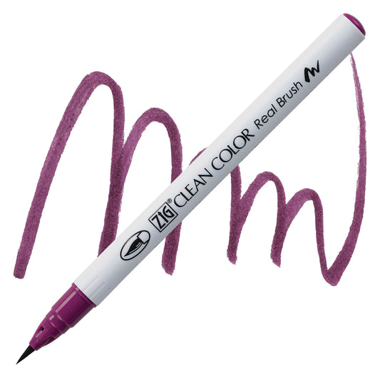 Kuretake Zig Clean Color Real Brush Marker, Deep Red Grape