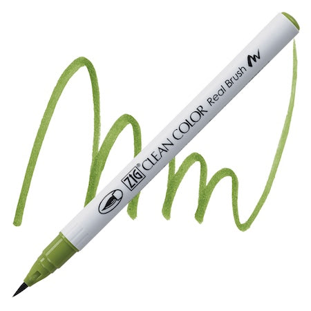 Kuretake Zig Clean Color Real Brush Marker, Evergreen