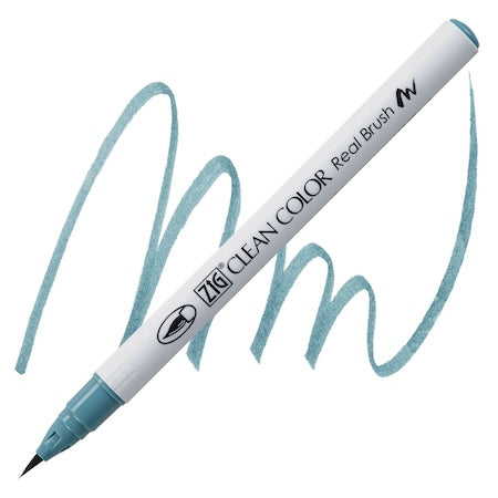 Kuretake Zig Clean Color Real Brush Marker, Smoky Teal