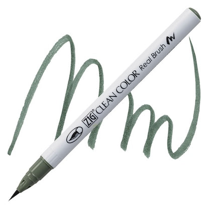 Kuretake Zig Clean Color Real Brush Marker, Almond Green