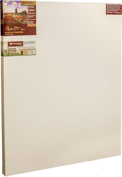 Beige canvas with Masterpiece Artist Canvas branding on a white background