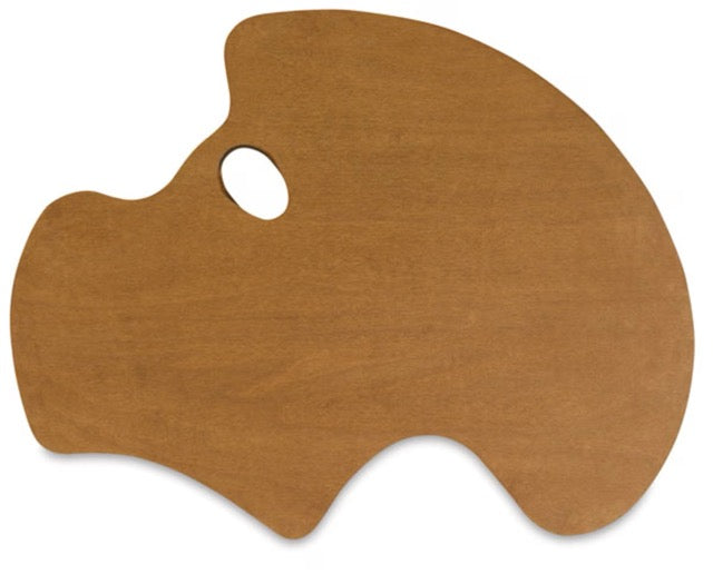 Brown paint palette on a white background