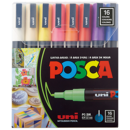 POSCA 16-Color Paint Marker Set, PC-3M Fine