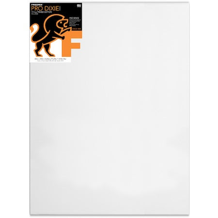 PRO Series Dixie 17.5 oz. Primed Cotton Stretched Canvas, Gallery 1-3/8" Bar Sizes, 30" x 40"
