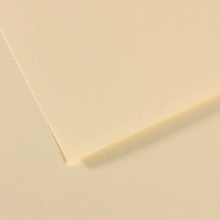 A collection of Canson Mi-Teintes paper sheets in various colors arranged in a fan-like spread. They appear to be medium-weight and have a textured surface.