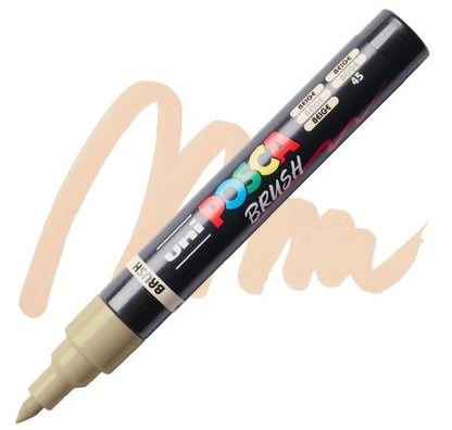 posca pc 5br paint marker brush tip beige