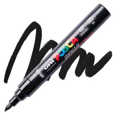 posca pc 5br paint marker brush tip black