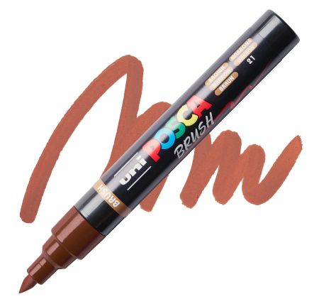 posca pc 5br paint marker brush tip brown