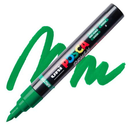 posca pc 5br paint marker brush tip green