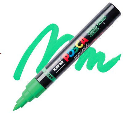 posca pc 5br paint marker brush tip light green