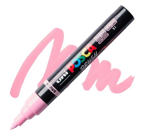 posca pc 5br paint marker brush tip light pink