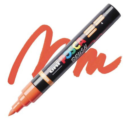 posca pc 5br paint marker brush tip orange