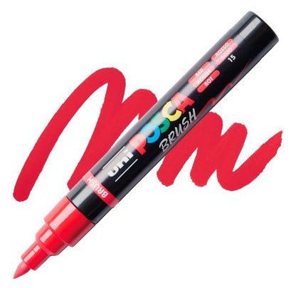 posca pc 5br paint marker brush tip red
