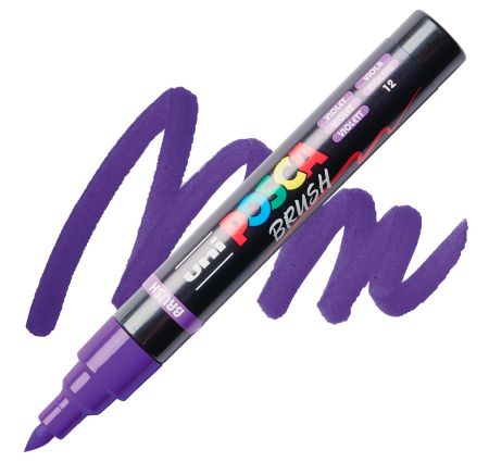 posca pc 5br paint marker brush tip violet
