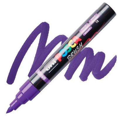 posca pc 5br paint marker brush tip violet
