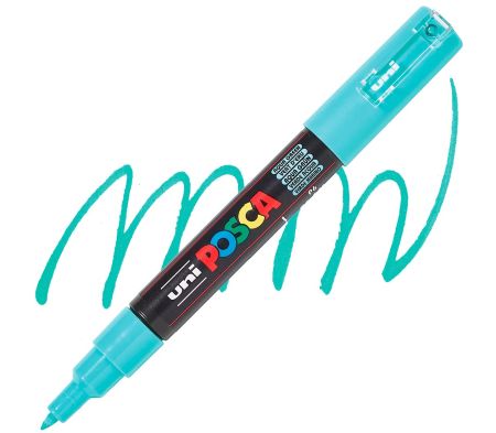 posca pc 1m marker extra fine tapered bullet tip aqua green