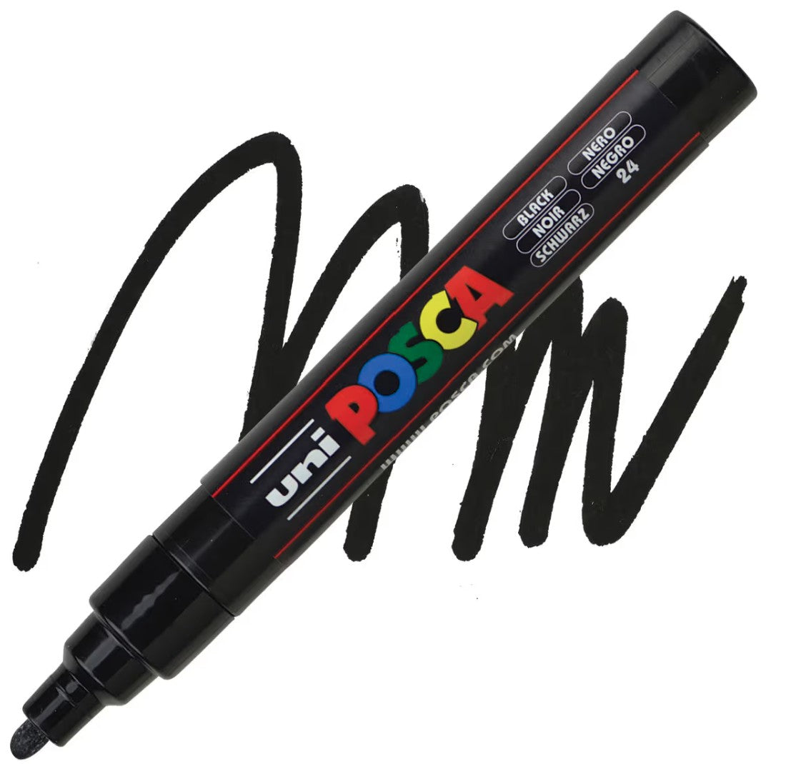 posca pc 5m marker medium bullet tip black
