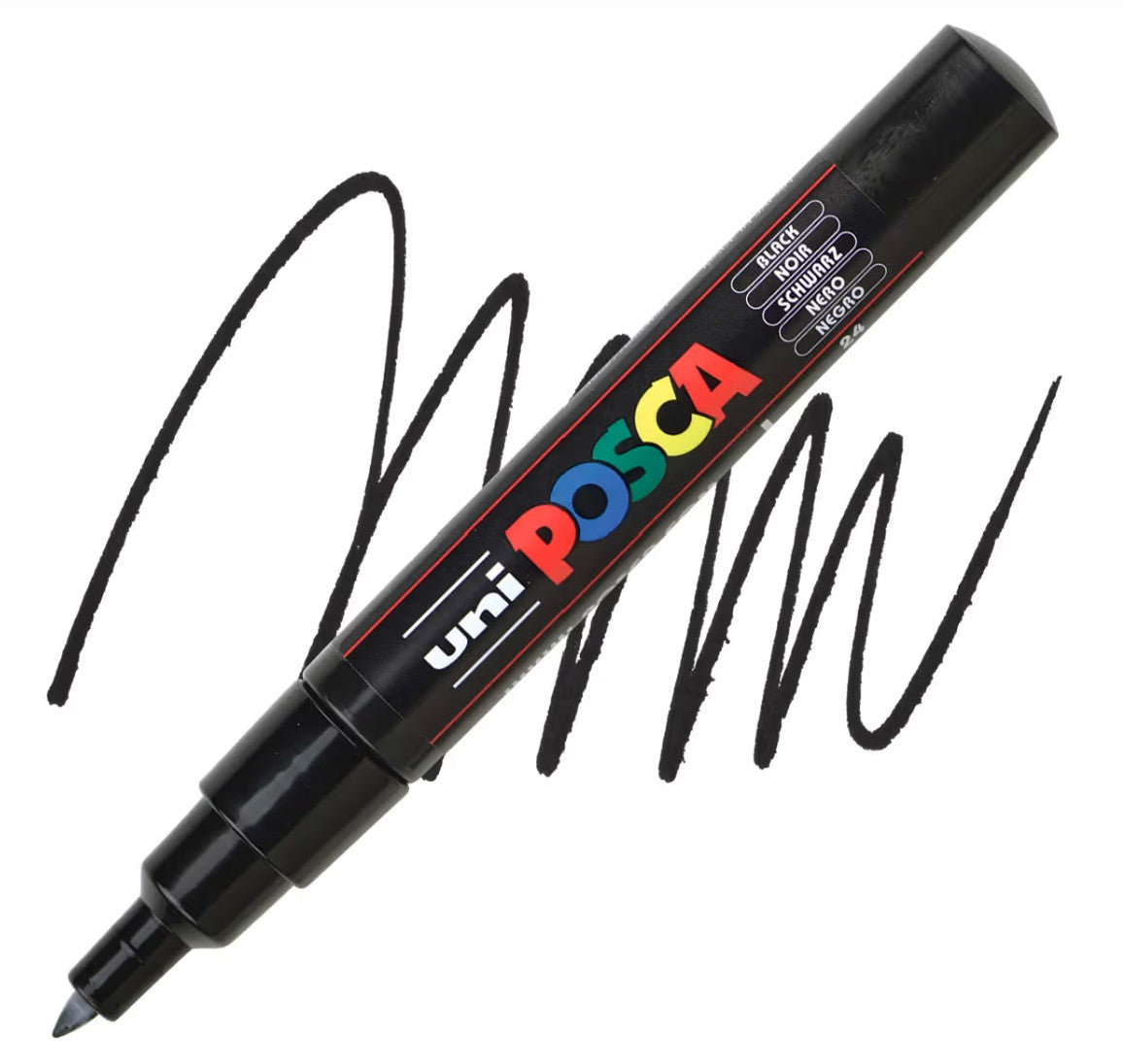 posca pc 1m marker extra fine tapered bullet tip black