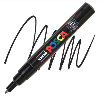 posca pc 1m marker extra fine tapered bullet tip black